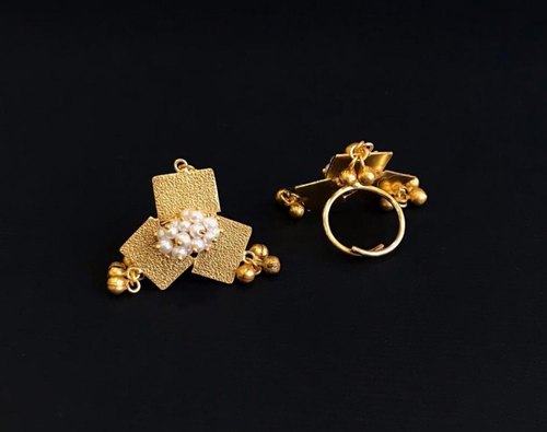 Brass Fusion Statement Finger Rings, Size : Adjustable