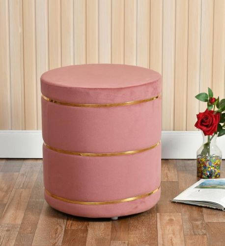 Shadow Kart Holland Velvet Modern Pouf Stool, Size : 16x16x18 Inch