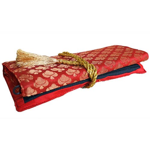 Brocade Jewelry Organizer Bag, Color : Black, Pink, Blue, Green, Red