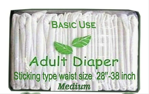 Stick / Tape Style Adult Diaper, Color : White