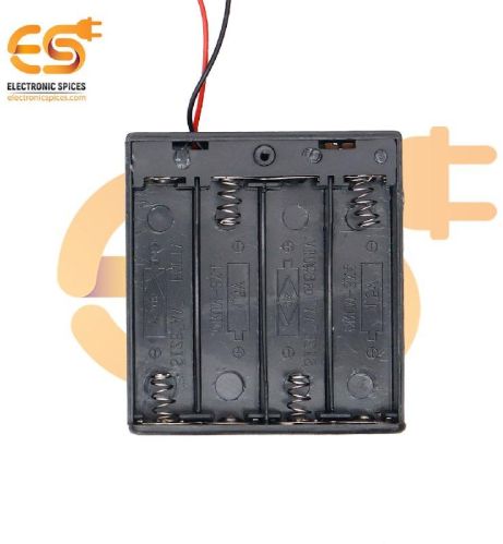 AA 4 Cell Battery Holder Hard Plastic Cover Case With On-off Switch and Wire (4 X 1.5V = 6Volt)