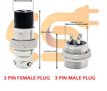 GX16 3 Pin 5A Male and Female Metal Aviation Connector