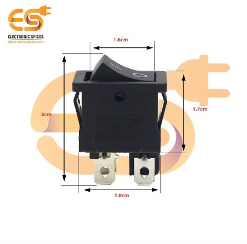 KCD1-104 6A 250V AC Black Color 4 Pin DPDT Small Plastic Rocker Switch