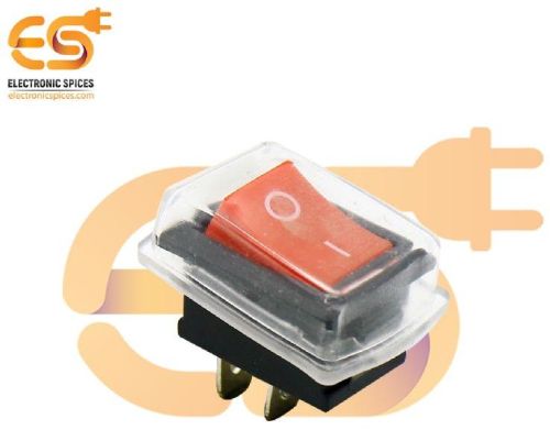 KCD1 6A 250V AC 2 Pin SPST Red Color Small Plastic Rocker Switch With Cover