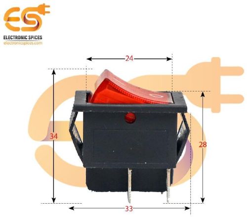 KCD4 16A 250V AC Red Color 4 Pin DPDT Heavy Duty Plastic Rocker