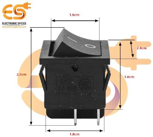 KCD4-QY605 6A 250V AC Black Color 4 Pin DPDT Small Plastic Rocker Switch