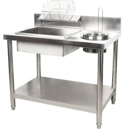 Stainless Steel Breading Table, For Chicken Pieces Soaking