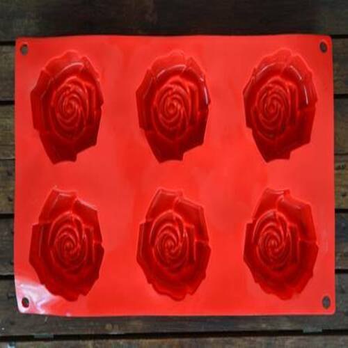 Rose Shape Silicone Soap Mould, Color : Red