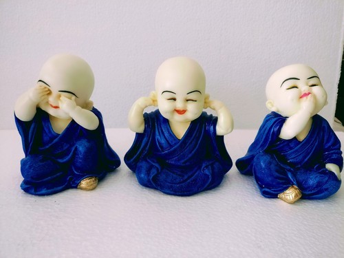 Polyresin Laughing Buddha Statue, Color : Golden