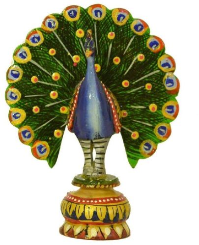 Wooden Dancing Peacock, For Interior Decor, Packaging Type : Carton Box
