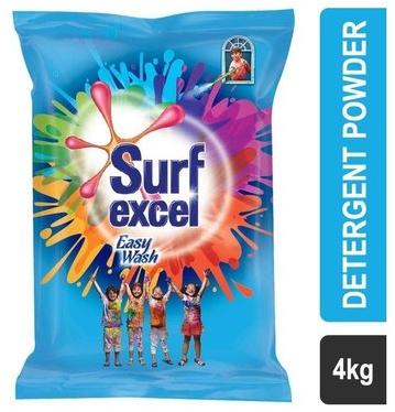 Surf Excel Easy Wash Detergent Powder, For Laundry, Packaging Size : 4 KG