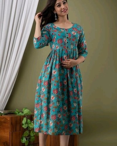 Printed Cotton Feeding Gown, Size : All Sizes