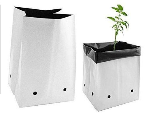 Plastic LDPE Grow Bag, Color : Black-White