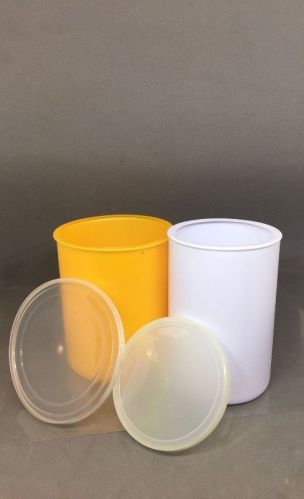 Round PET Plastic Tin Jar, Color : White