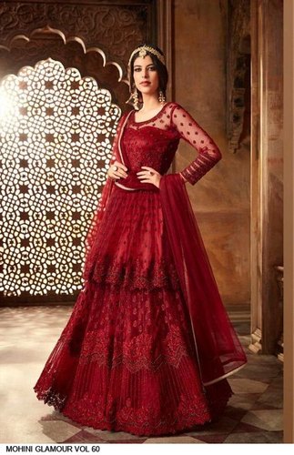 Anarkali Designer Net Suits, Color : Multicolour