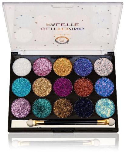 15 Colors Glitter Eye Shadow Palette With Brush