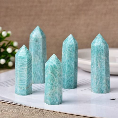 Polished Stone Amazonite Massage Wands, Size : 0-25mm, 25-50mm