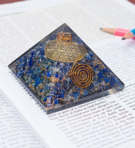 Lapis Lazuli Orgone Pyramid For User Positive Energy Healing