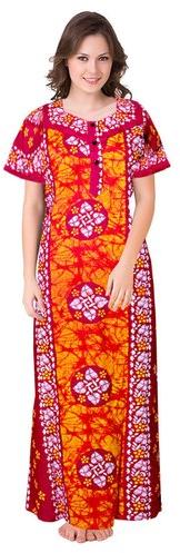Floral Women Night Dress, Length : Full Length