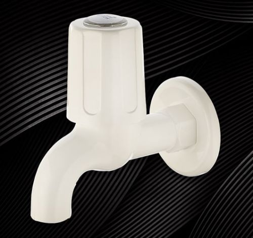 24101 Bib Cock With Flange, For Bathroom Fittings, Color : White