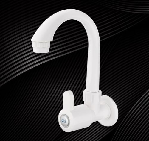 25106 Sink Cock With Flange, Color : White