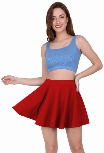 The Blazze Cotton Plain 1275 Ladies Short Skirts, Technics : Machine Made