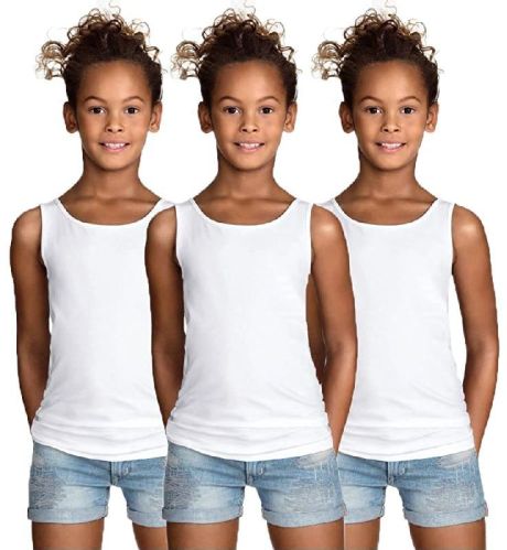 The Blazze Cotton Plain Girls Tank Tops, Technics : Machine Made
