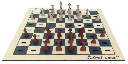 Square Wooden Portable Chess Board Game, Pattern : Plain