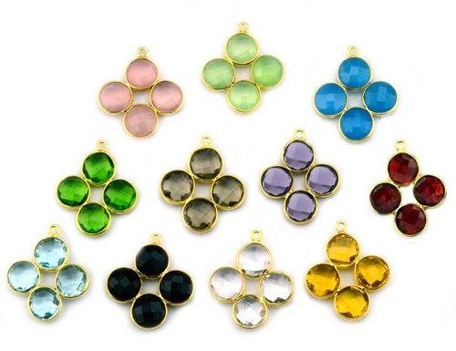 Brass Bezel Connectors, Color : Red