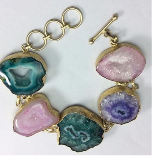 Brass Solar Druzy Bracelets, Gender : Female