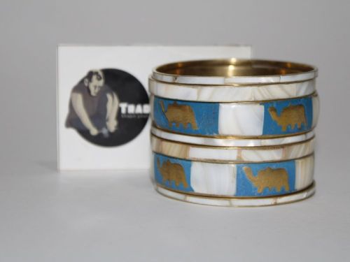Mother Of Pearl Inlay Bangle Set Chuda Set Mop Inlay Brass Bangle Set From Tradnary