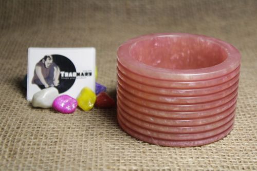 Lining Carved Pattern Pink Wide Resin Bangle