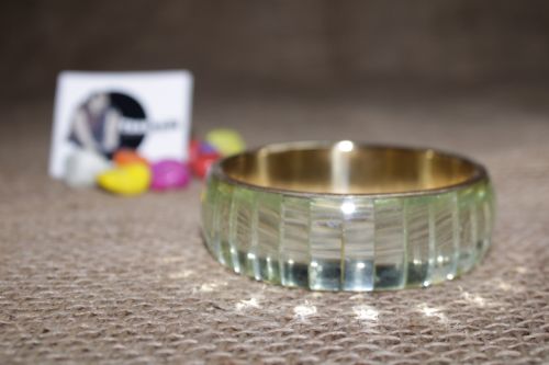 Brass Base Glossy Transparent Resin Bangle, Dimension : 2.6, 2.8, 3 Inch Diameter
