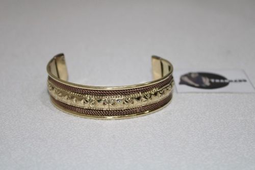 Antique Gold Color Slim Size Brass Cuff Bracelet