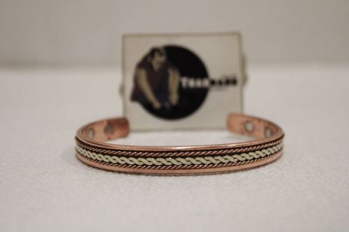 Copper Cuff Bracelet With Brass Chain Design From Tradnary