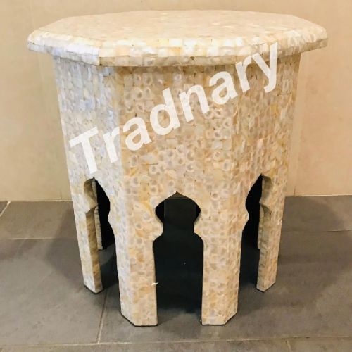 Mother Of Pearl Inlay Coffee Table, For Restaurant, Hotel, Home, Feature : Attractive Unicorn Shape