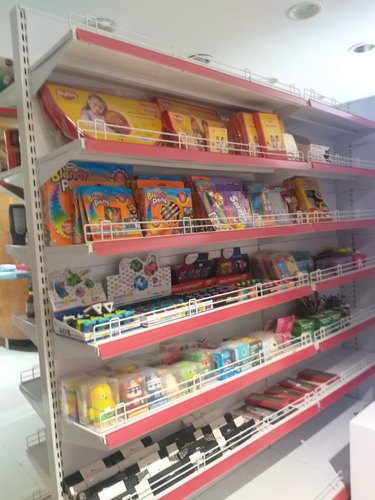 Mild Steel Double Sided Display Rack for Supermarket