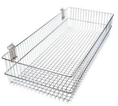 Matt / Mirror Stainless Steel Wire Mesh Basket, Size : 24x15x4 Inch