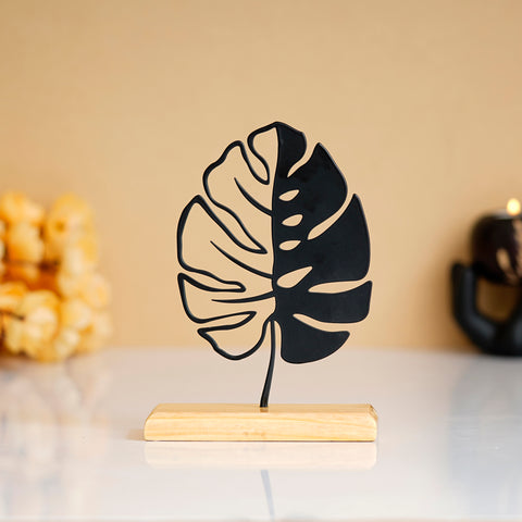 Coated Monstera Leaf Metal Sculpture, For Interior Decor, Office, Home, Gifting, Garden, Style : Antique