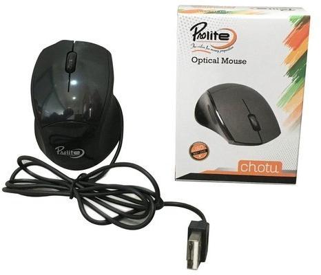 ABS Plastic Wired Optical Mouse, Color : Black