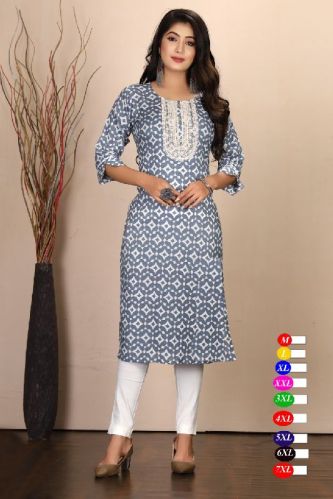 Printed Designer Ethnic Kurtis., Size : M, L, XL, XXL, XXXL