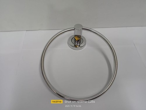 Stainless Steel Heavy Towel Ring, For Bathroom Fittings, Shape : Round