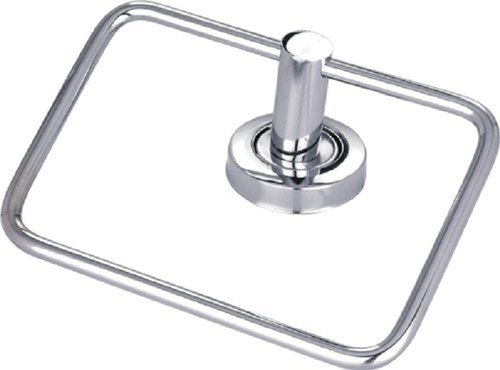 Silver Stainless Steel Square Towel Ring, For Bathroom Fittings