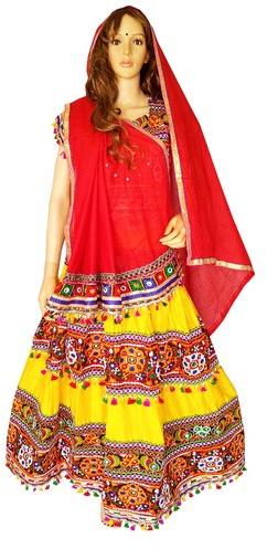 Chiffon Embroidered Cotton Chaniya Choli, Technics : Embroidery Work