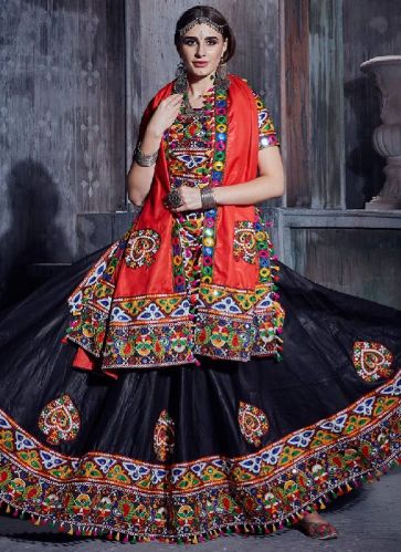 Chiffon Embroidered Chaniya Choli, Technics : Embroidery Work