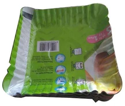 7 Inch Square Laminated Paper Plates, Color : Green