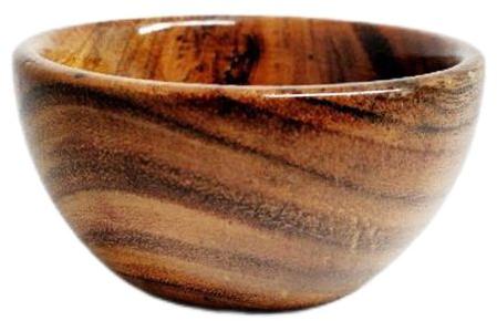 Inaithiram SBS03 Acacia Wooden Small Katori Bowls Set Of 3 For Serving Chutney, Snacks, & Dips (Brown)