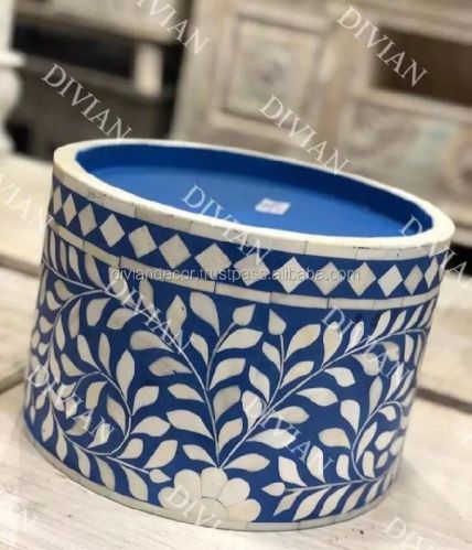 Round Bone Inlay Cake Stand