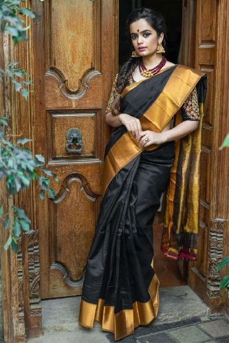 Mangalgiri Silk Cotton Saree, Width : 47 Inches