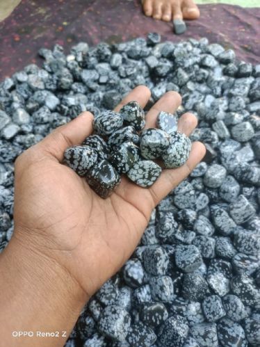 Polished Beads Indigo Gabbro Tumbled Stone, Gemstone Size : 20-25mm